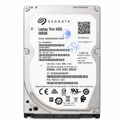 هاردسك لاب توب داخلي سيجيت 500 جيجابايت (Seagate Laptop Thin HDD 500GB) - مقاس 2.5 بوصة - سرعة 6Gb/s ونظام SATA