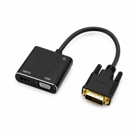 محول متعدد المنافذ DVI إلى HDMI و VGA مع كابلات طاقة وصوت (DVI to HDTV / VGA Multi-Port Adapter Kit)