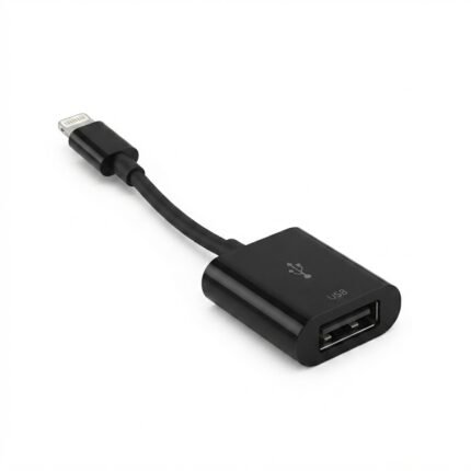 وصلة محول من لايتنينق إلى يو إس بي أنثى أسود (Lightning to USB Female Adapter - Black)