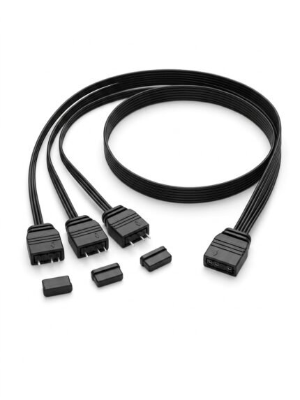 كابل تمديد وتفرع إضاءة آر جي بي 3-بن (1 إلى 3) لكيسة الكمبيوتر (3-Pin ARGB 1-to-3 Splitter Cable)