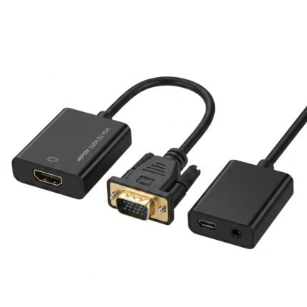 محول فيديو رقمي وتناظري من VGA إلى HDMI مع مخرج صوت ووصلة طاقة (VGA to HDTV Adapter with Audio &amp; Power)